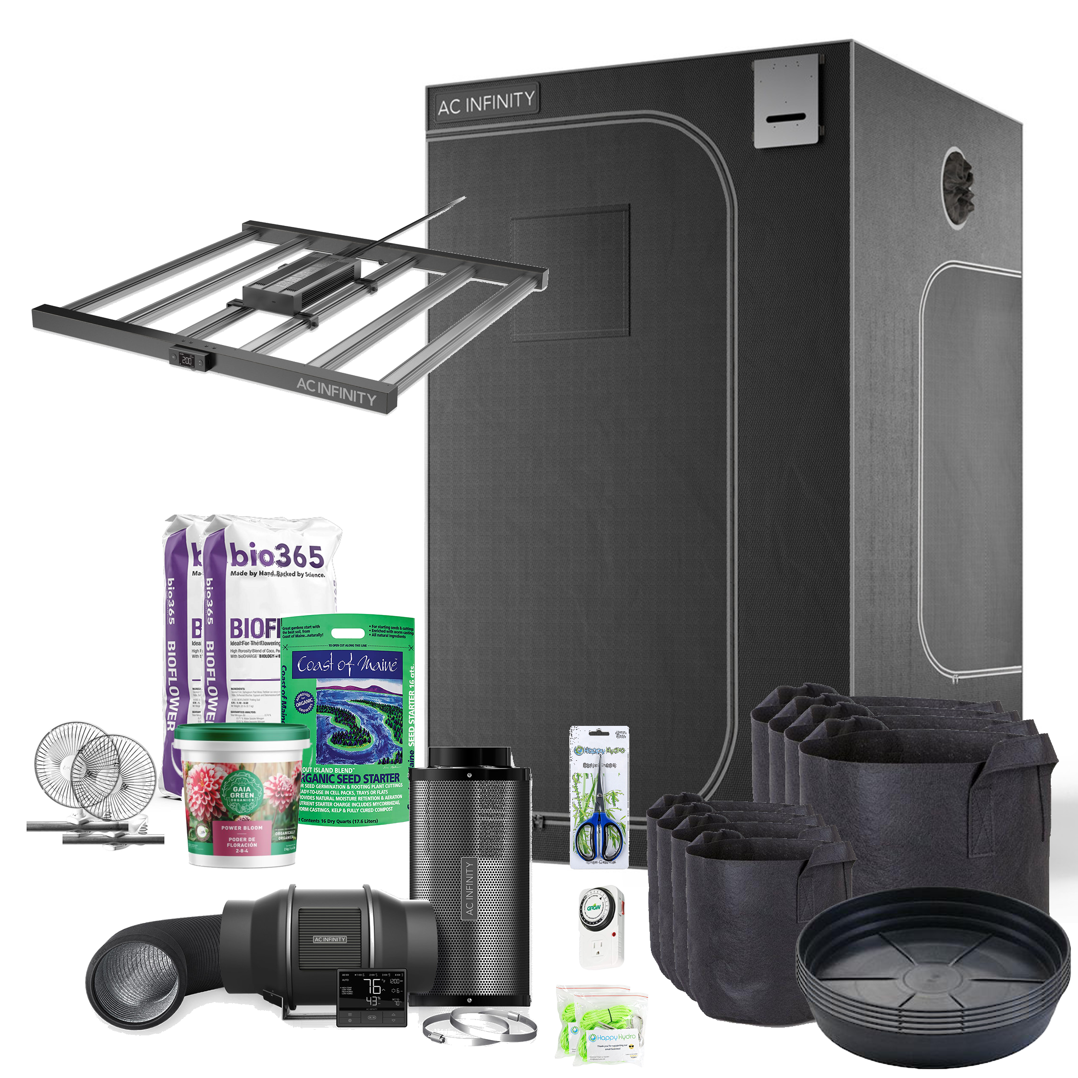 4x4 Beginner Grow Tent Kit with AC Infinity IONFRAME EVO6 LED