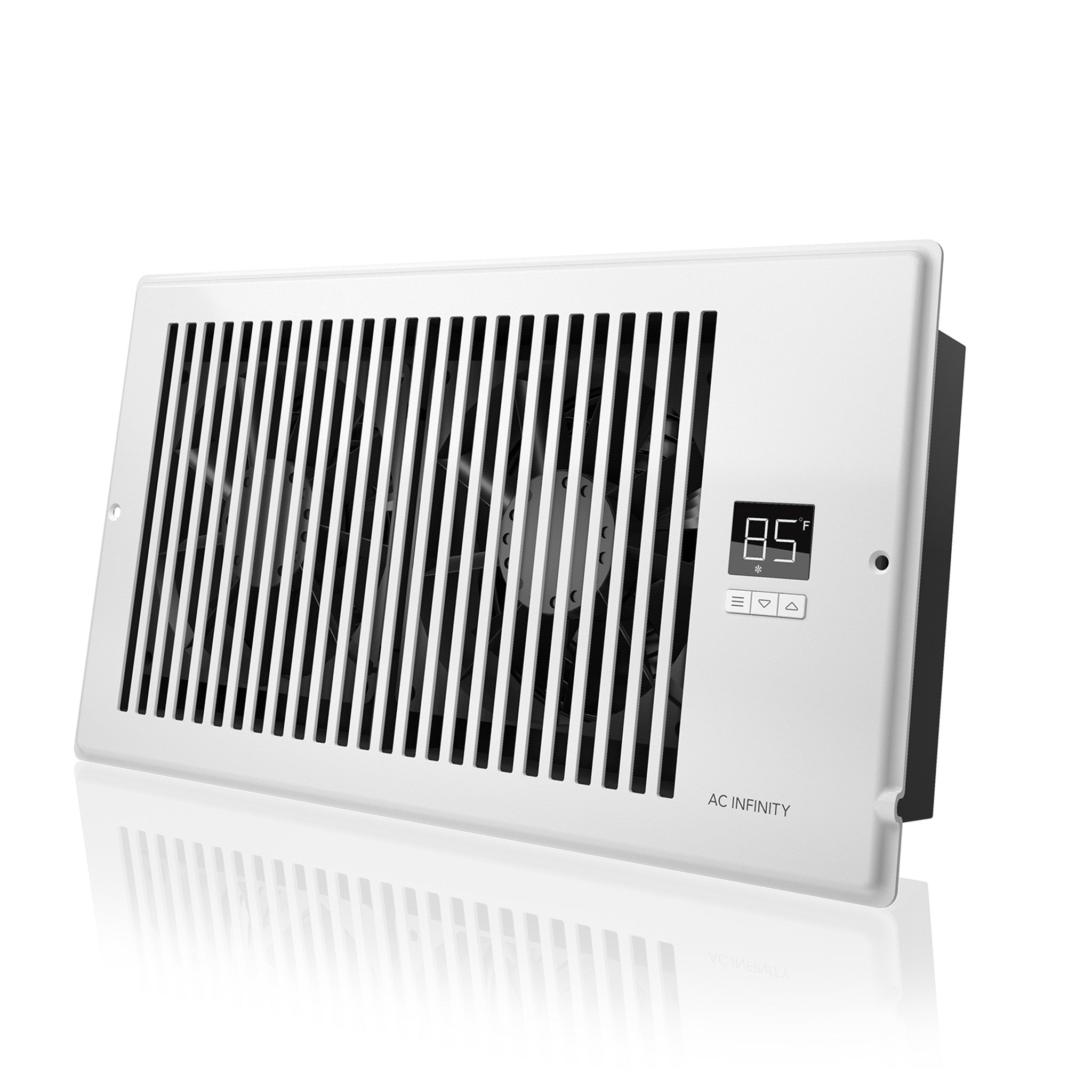AC Infinity AIRTAP T6 White Smart Register Booster Fan, 6 x 12 Inch