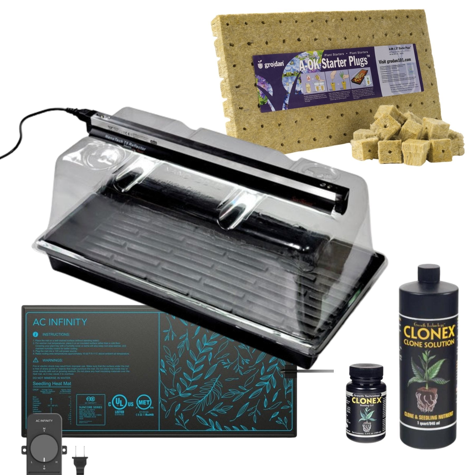 Seed & Clone Propagation Kit with Rockwool for Healthy Root Growth
