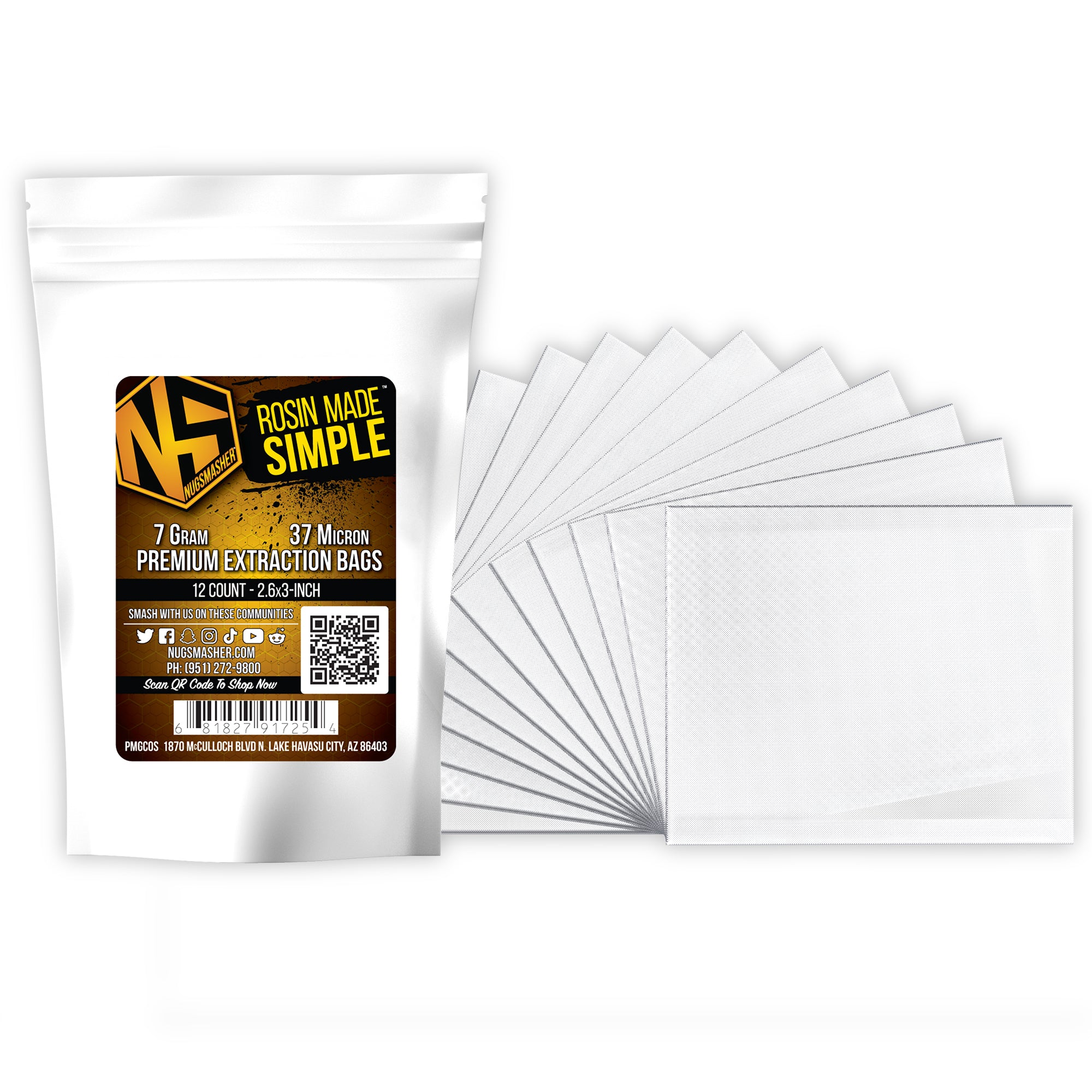 NugSmasher 7 Gram Extraction Rosin Filter Bags