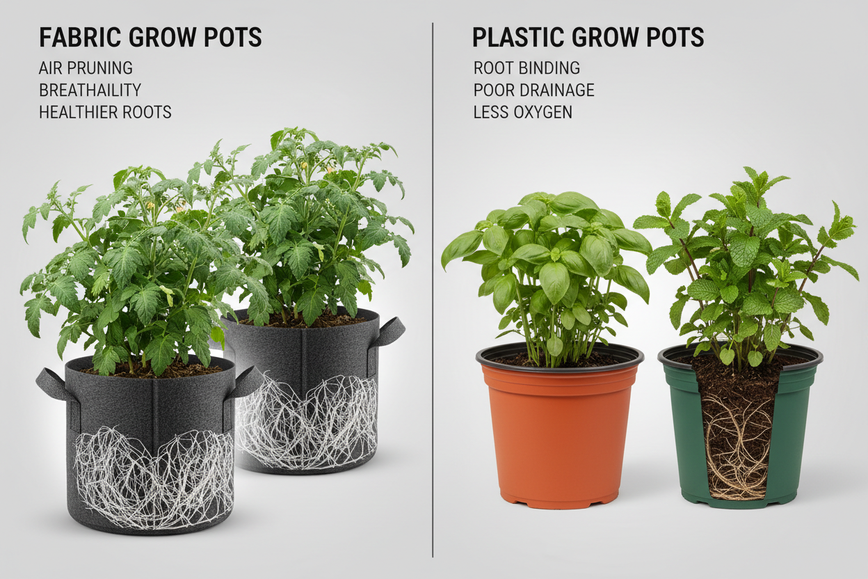 Grassroots fabric pots vs plastic pots: which is better for living soil?