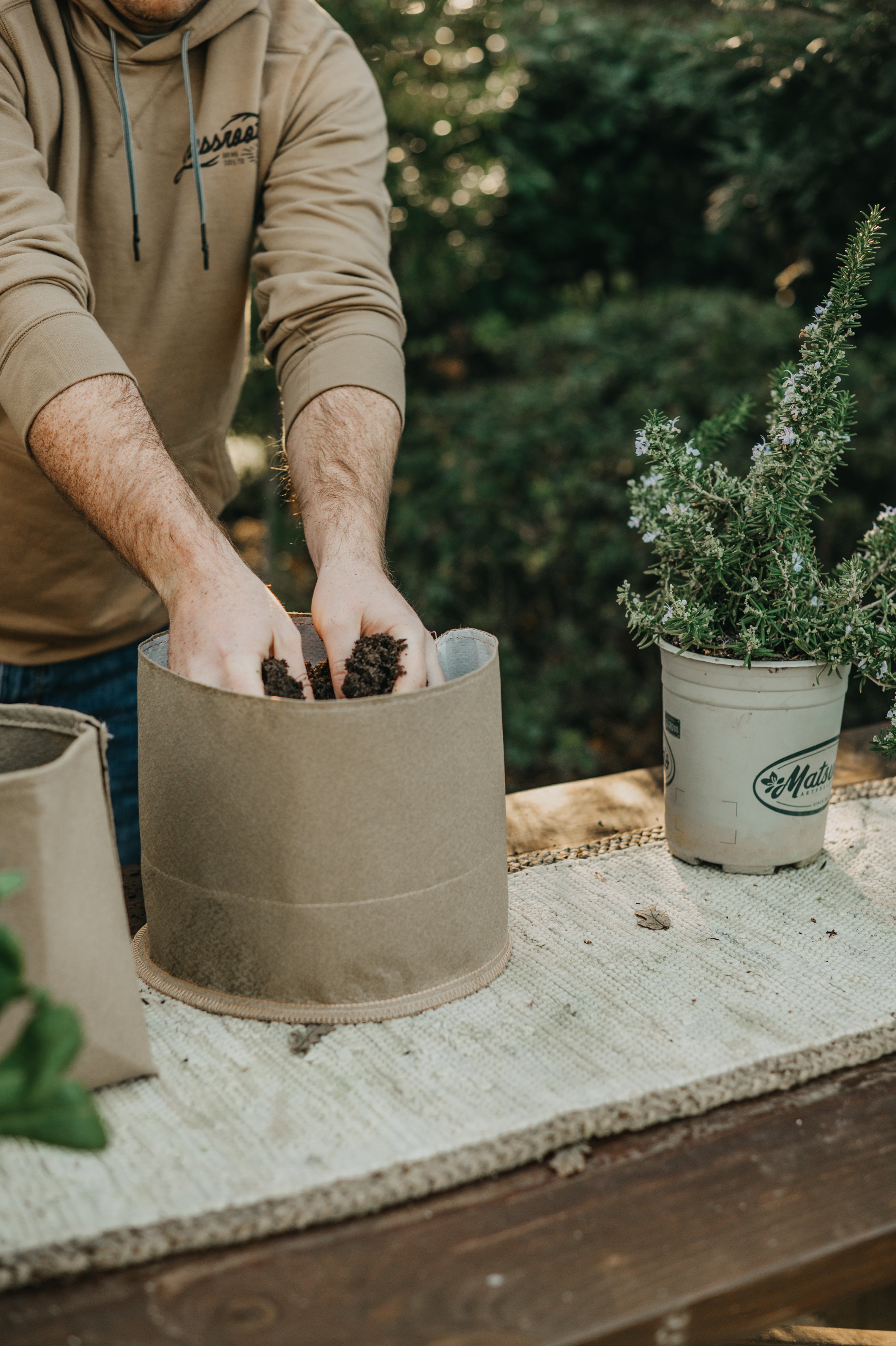 plant fabric pot Grassroots Living Soil Fabric Pot 5 Gallon
