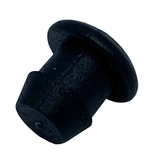 Black 3/8" plastic end stop plug for AutoPot irrigation tubing, used to seal the ends of garden water lines.