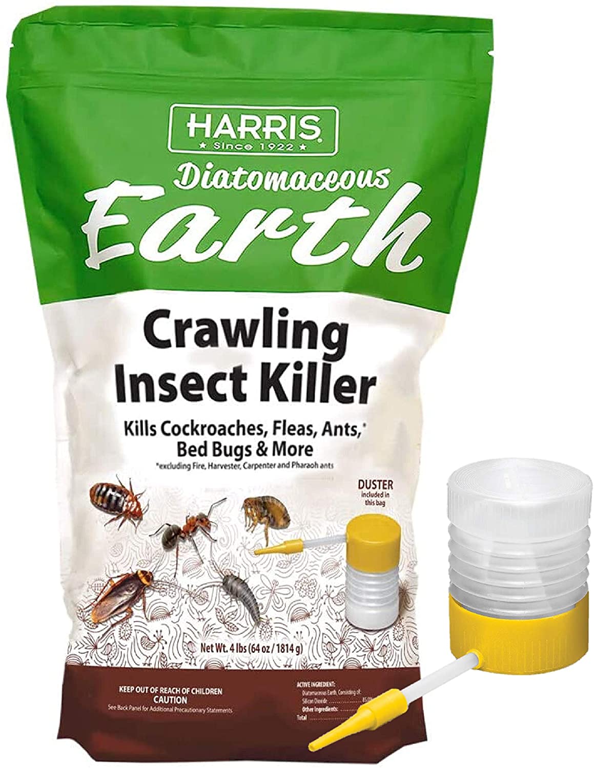 Harris Diatomaceous Earth Crawling Insect Killer (4 lb.) with Puffer