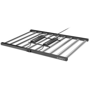 AC Infinity IONFRAME EVO10: A black, rectangular 1000W LED grow light with multiple light bars for indoor gardening.