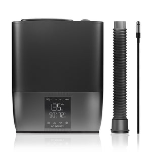 AC Infinity CLOUDFORGE T5 9L humidifier with digital display, mist hose, and sensor probe for plant environment control.