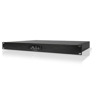 AC Infinity CLOUDPLATE T5: 1U black metal rack cooling fan system with digital display for equipment ventilation.