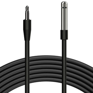 AC Infinity 20' sensor probe with a silver metallic tip, black cable, and a 3.5mm jack for environmental monitoring.