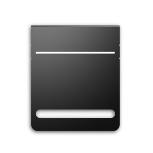 Black powder-coated steel AC Infinity grow tent mounting plate, 5x6 inches, with slots for hardware attachment.