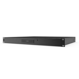 AC Infinity 1U rack drawer with a sleek, black brushed aluminum faceplate for secure equipment storage.