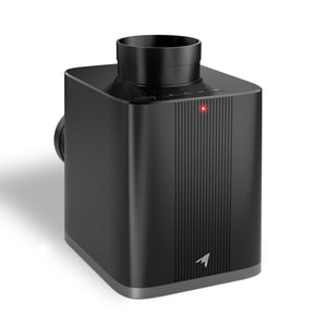 AC Infinity THERMOFORGE S7: A sleek black, square 1000W grow tent heater with a top air intake and red indicator light.