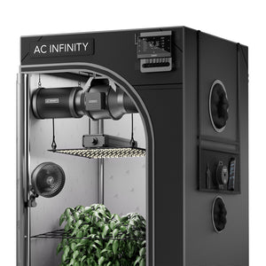 AC Infinity AI Grow Tent System 2x2 with LED light, inline fan, carbon filter, clip fan, and CONTROLLER AI+