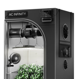 AC Infinity AI Grow Tent System 2x4 with LED light, inline fan, carbon filter, clip fan, and CONTROLLER AI+