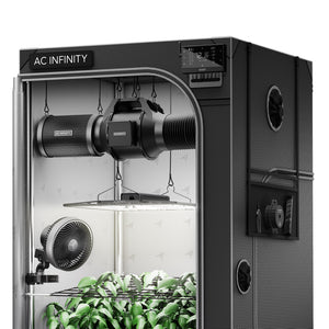 AC Infinity AI Grow Tent System 3x3 with LED light, inline fan, carbon filter, clip fan, and CONTROLLER AI+