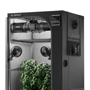 AC Infinity AI Grow Tent System PRO 4x4 with IONFRAME EVO6 LED, inline fan, carbon filter, and clip fans