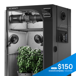 AI Grow Tent System PRO 4x4 with upgraded lighting and air filtration