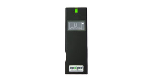 Black, rectangular Apogee InSight handheld spectroradiometer with a digital light-spectrum display and status light.