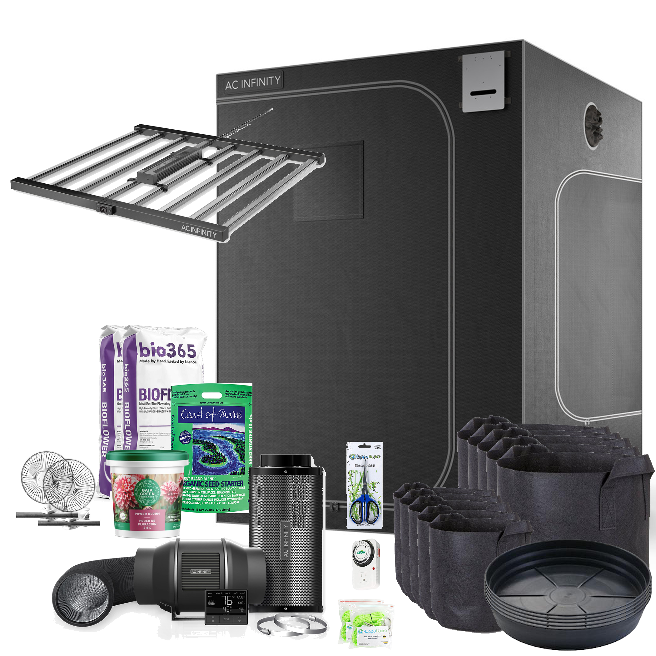 5x5 Beginner Grow Tent Kit with AC Infinity IONFRAME EVO8 LED