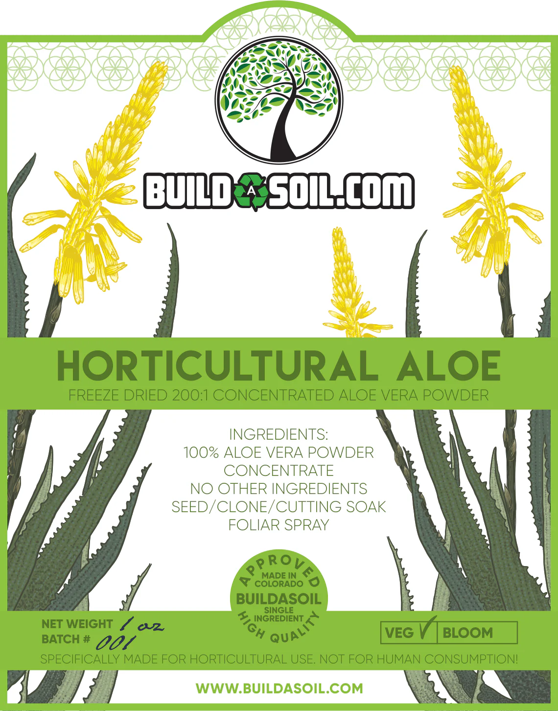 aloe plant fertilizer BuildASoil Horticultural Aloe - 1 oz