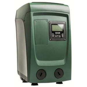 DAB Esybox Mini 3: A compact, dark green water pressure booster pump with a digital display and control panel.