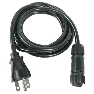 8ft black Gavita 240V power cord with a standard plug and a secure twist-lock connector for LED grow lights.