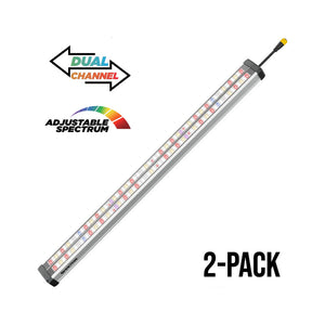 GrowPros 4ft 150W Under-Canopy LED Grow Light, 2-Pack - Dual-Channel Full Spectrum with UV/IR, Model 3