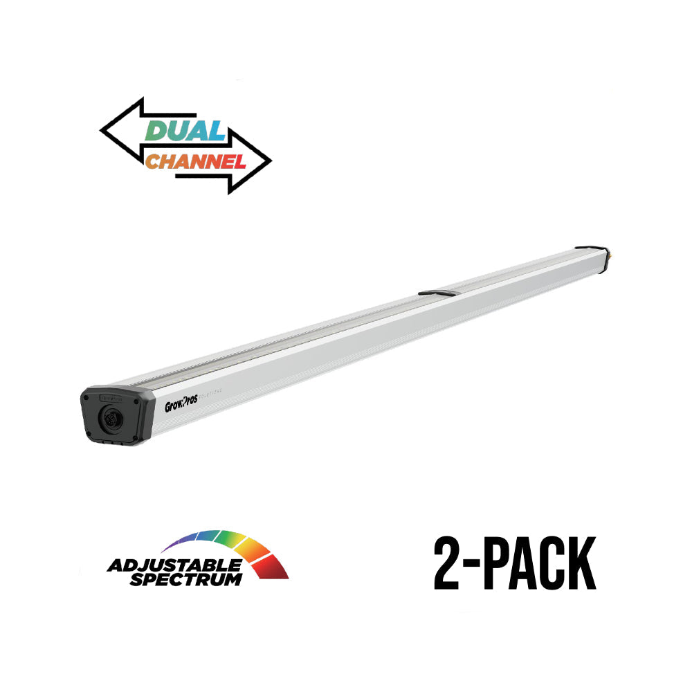 GrowPros 300W LED Under Canopy Grow Light, 8ft, Dual Channel Deep Red, 2-Pack (Model 4)