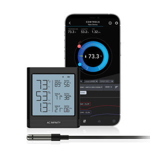 AC Infinity Smart Thermo-Hygrometer B1 with 12' Sensor