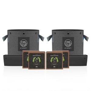 AC Infinity Instant Potting Mix Starter Kit, 2-Plant Set with Coco Coir and Fabric Pots