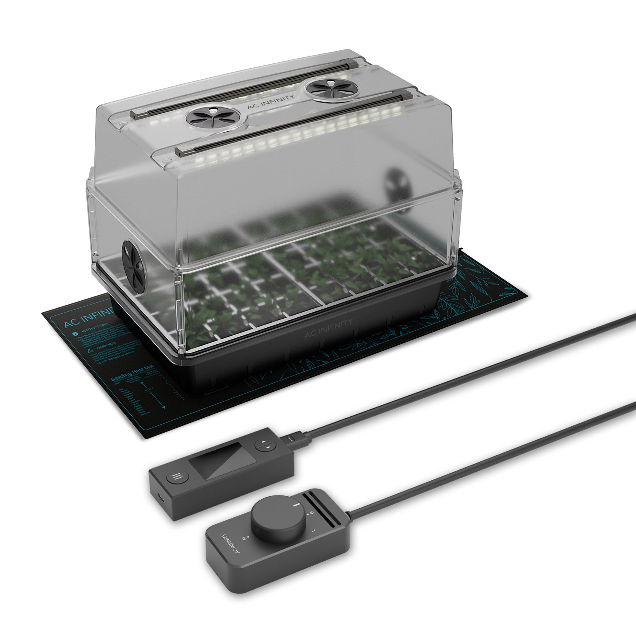 Heavy-Duty Humidity Dome with Height Extension, Samsung LM301H EVO LED Lighting, Heat Mat, 5x8 Tray