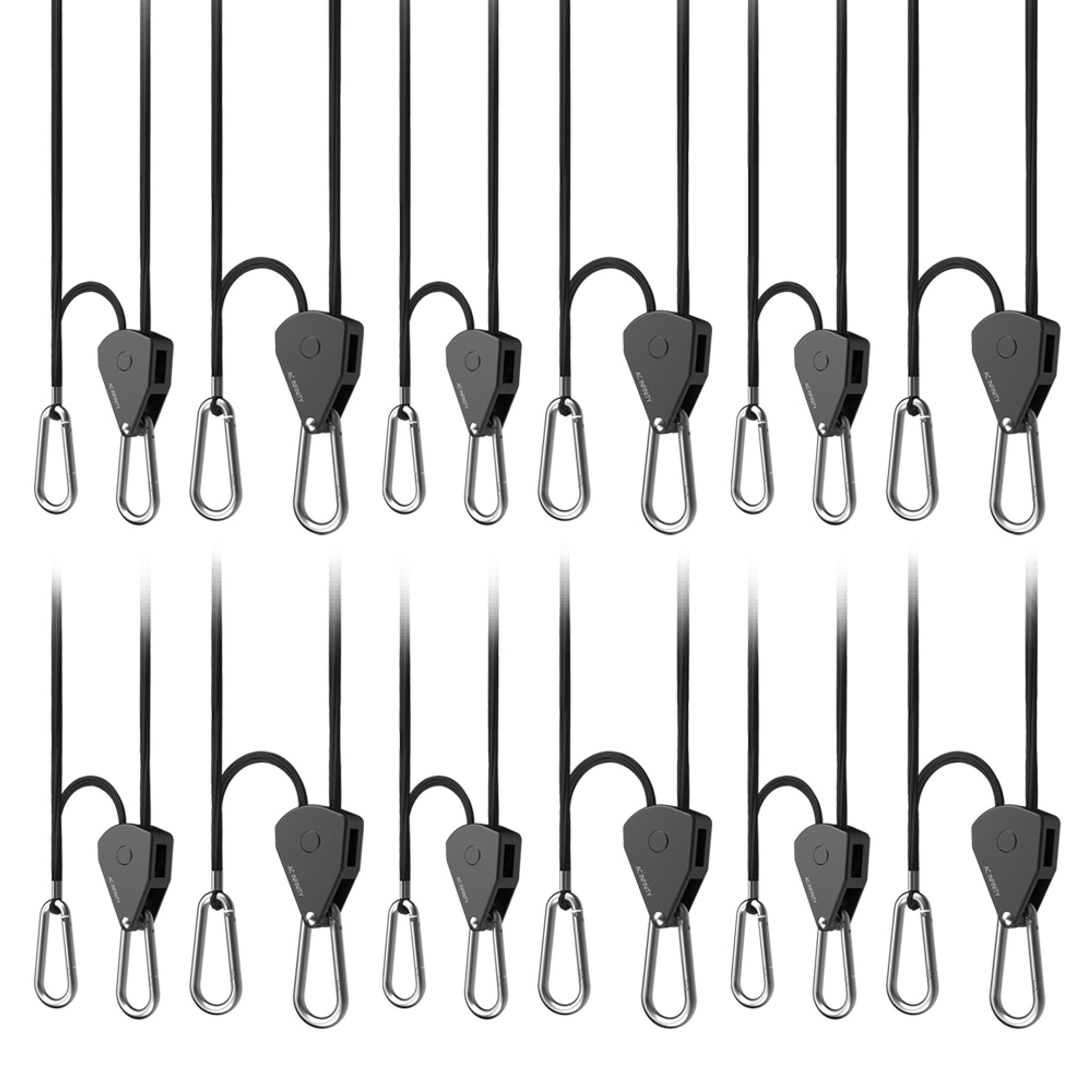 AC Infinity Rope Clip Hanger Set, Heavy-Duty Adjustable 1/8", 6 Pairs