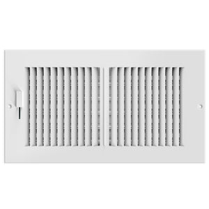 AC Infinity Register Ventilation Grille White, 6 x 12 Inch Steel HVAC Register