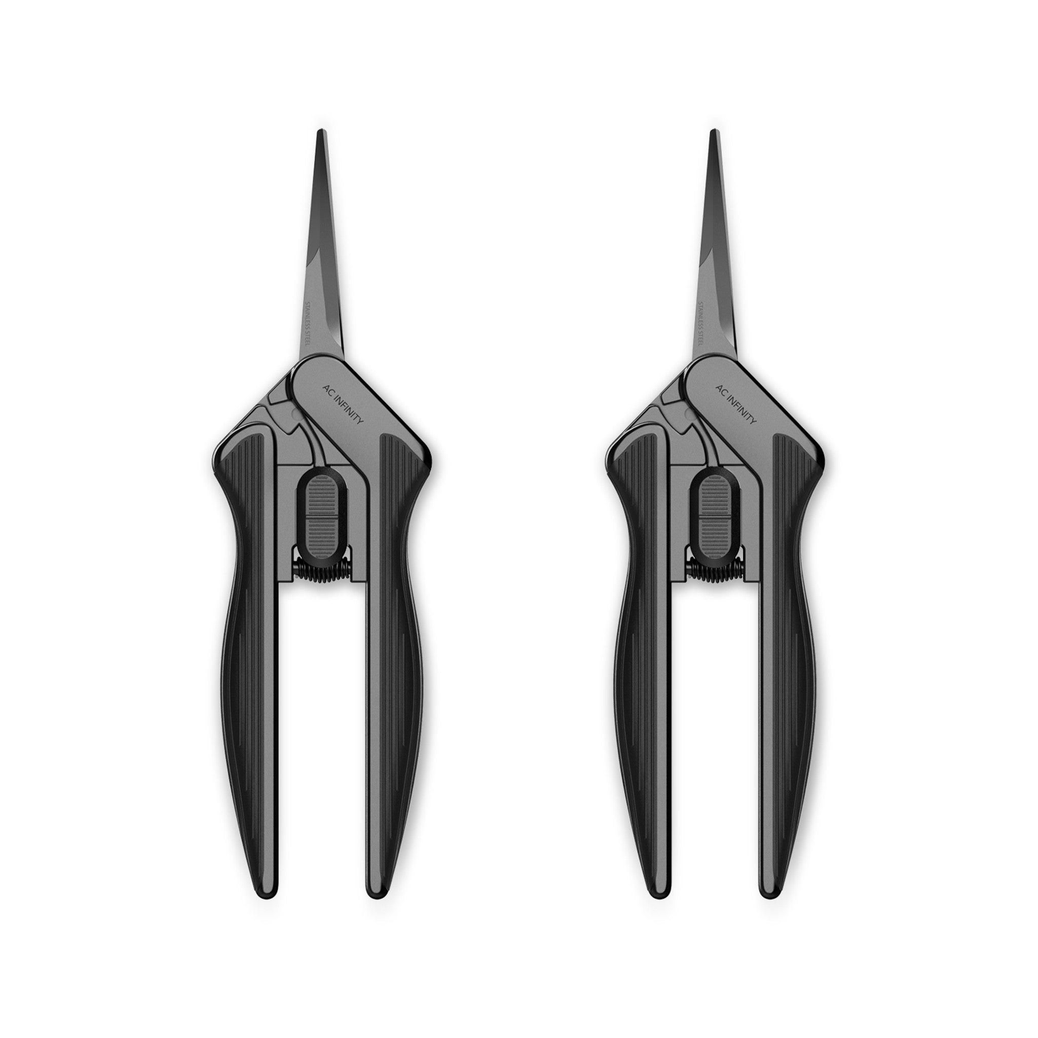 AC Infinity Ergonomic Pruning Shears, 6.6" Straight Stainless Steel Blades, 2-Pack
