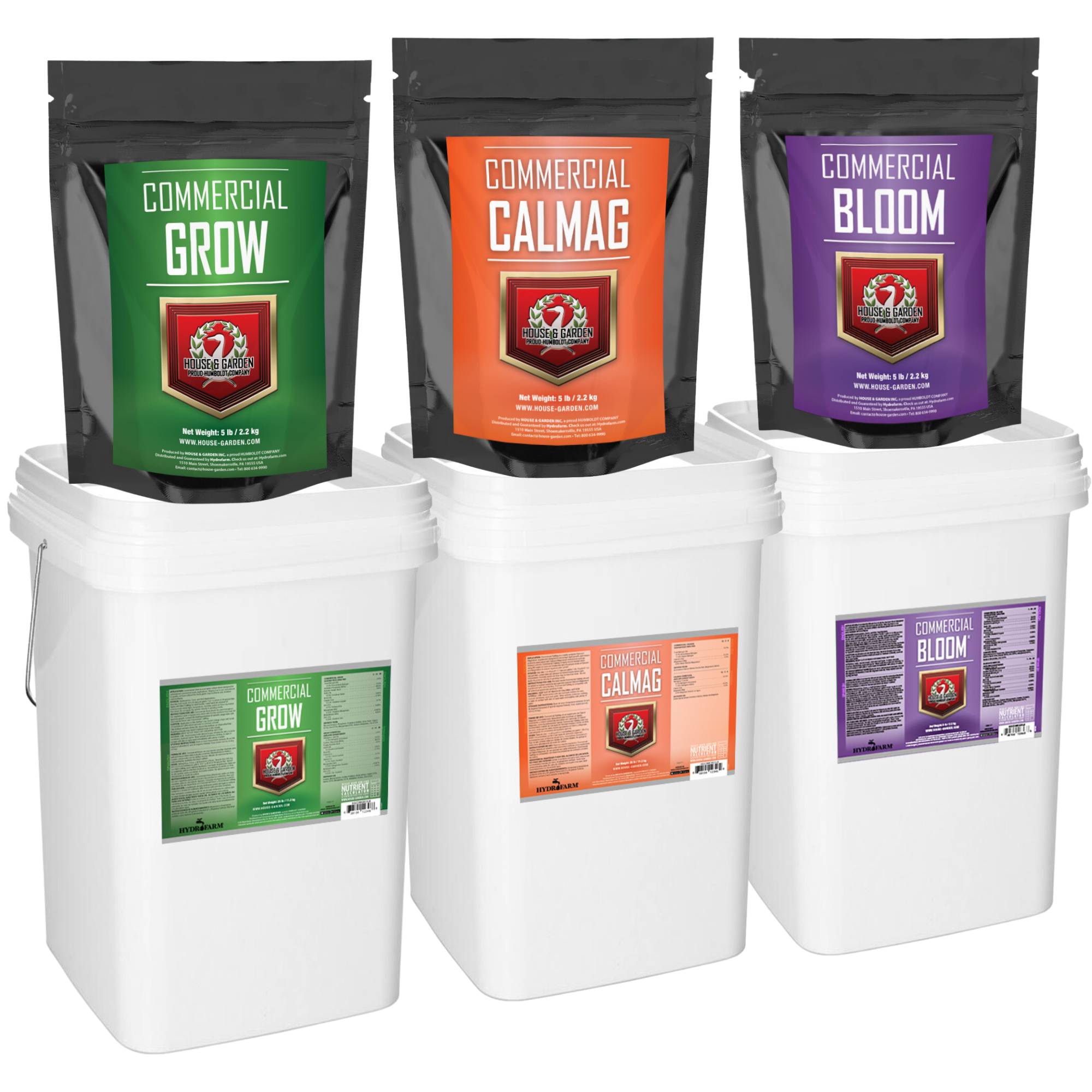 House & Garden Commercial Dry Nutrients 3-Pack (Grow, Bloom, CalMag)