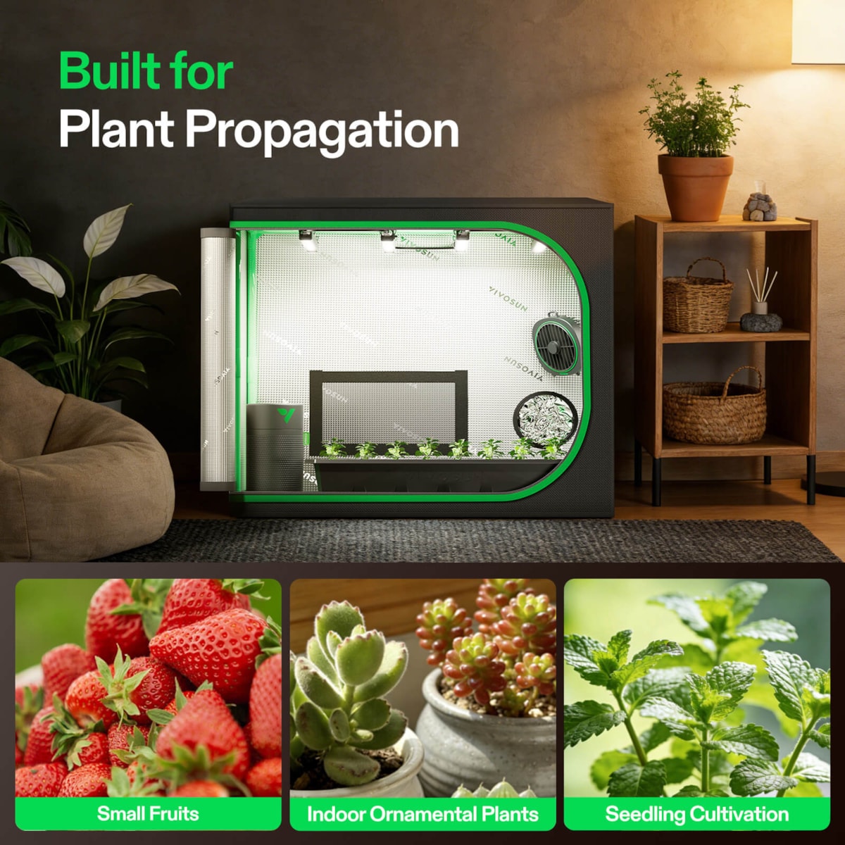Clone Tent Kit with GrowHub A22 Controller, T5 Full-Spectrum Grow Ligh