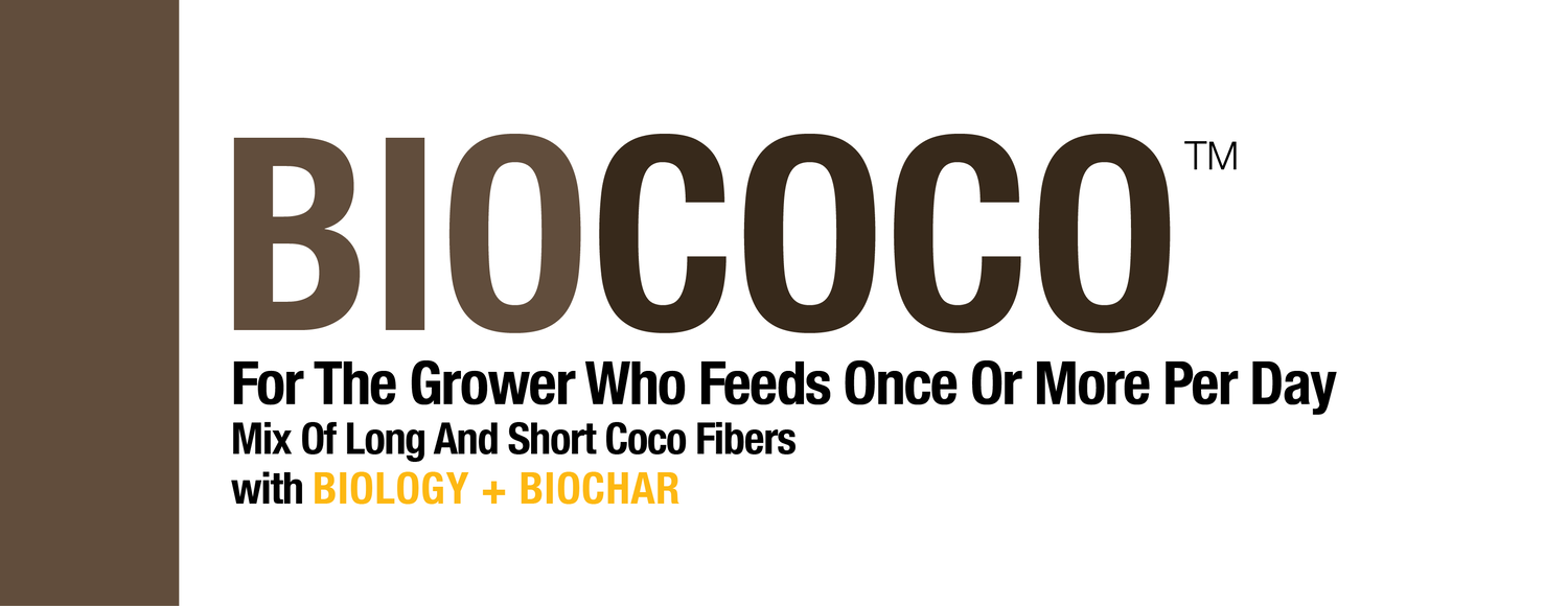 bio365 bioCoco label: A nutrient-rich coco coir mix with biochar and biology for hydroponic growing.