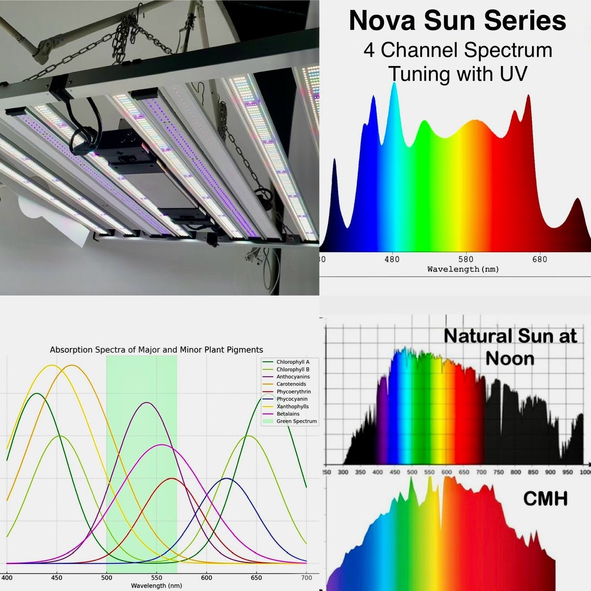 indoor plant sunlight chart PRE ORDER: Mammoth Lighting Nova Sun 930W 10-Bar LED Grow Light for In