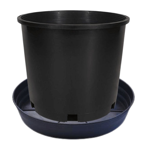 5-Gallon Pots & Saucers Premium Black Squat Injection Nursery Pots 5-Pack