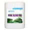 White rectangular jug with white, blue, and purple label featuring a green landscape graphic.