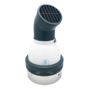 White and charcoal DripAir grow room humidifier with a directional nozzle, shown against a plain white background.
