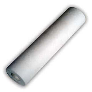 White cylindrical water filtration sediment cartridge shown at a 45-degree angle.
