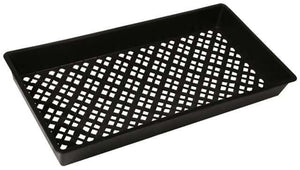 Rectangular black plastic tray with a diamond-pattern mesh base, shown from an elevated perspective.