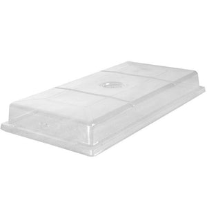 Clear plastic humidity dome for seed starting trays with a top adjustable vent.
