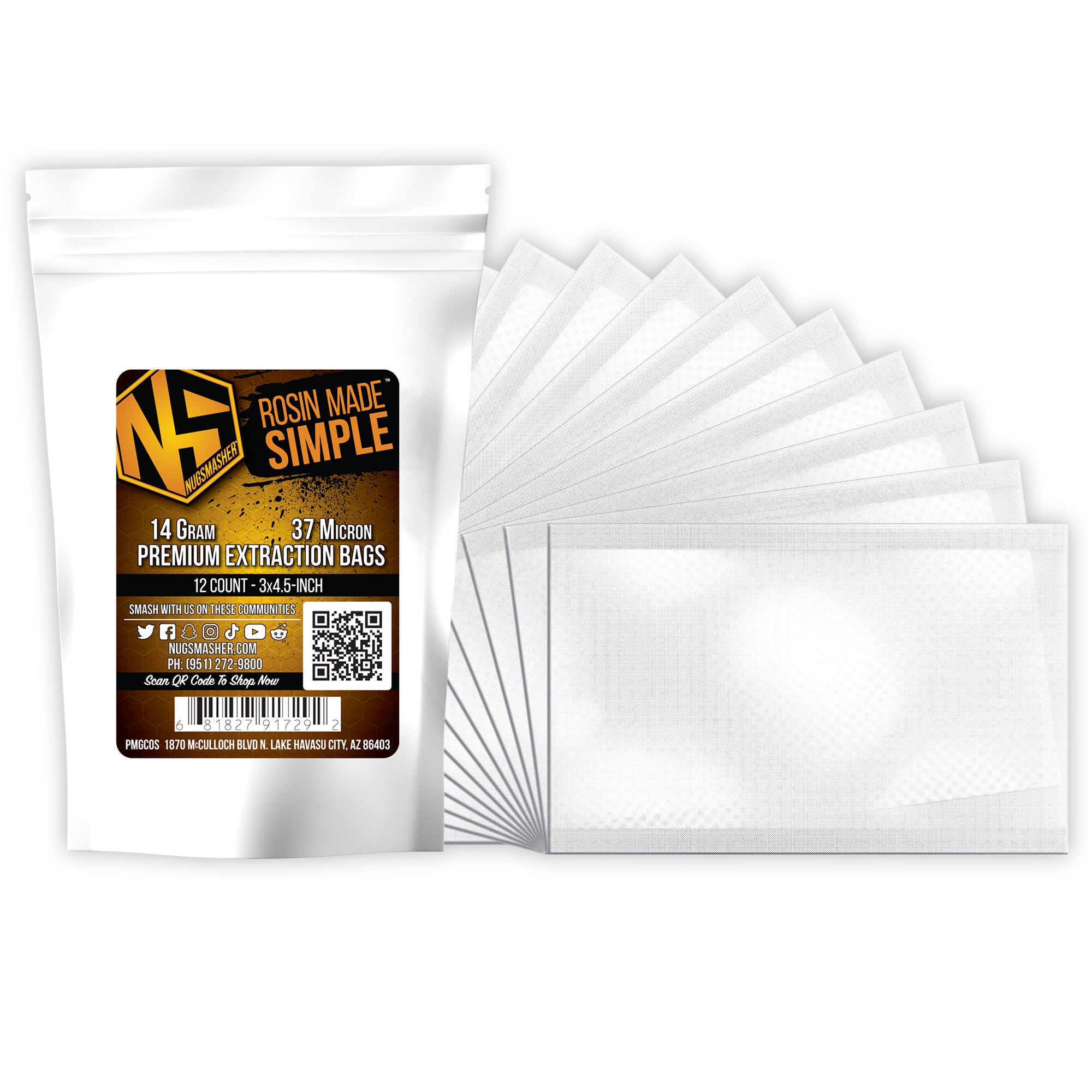 NugSmasher 14 Gram Extraction Rosin Filter Bags