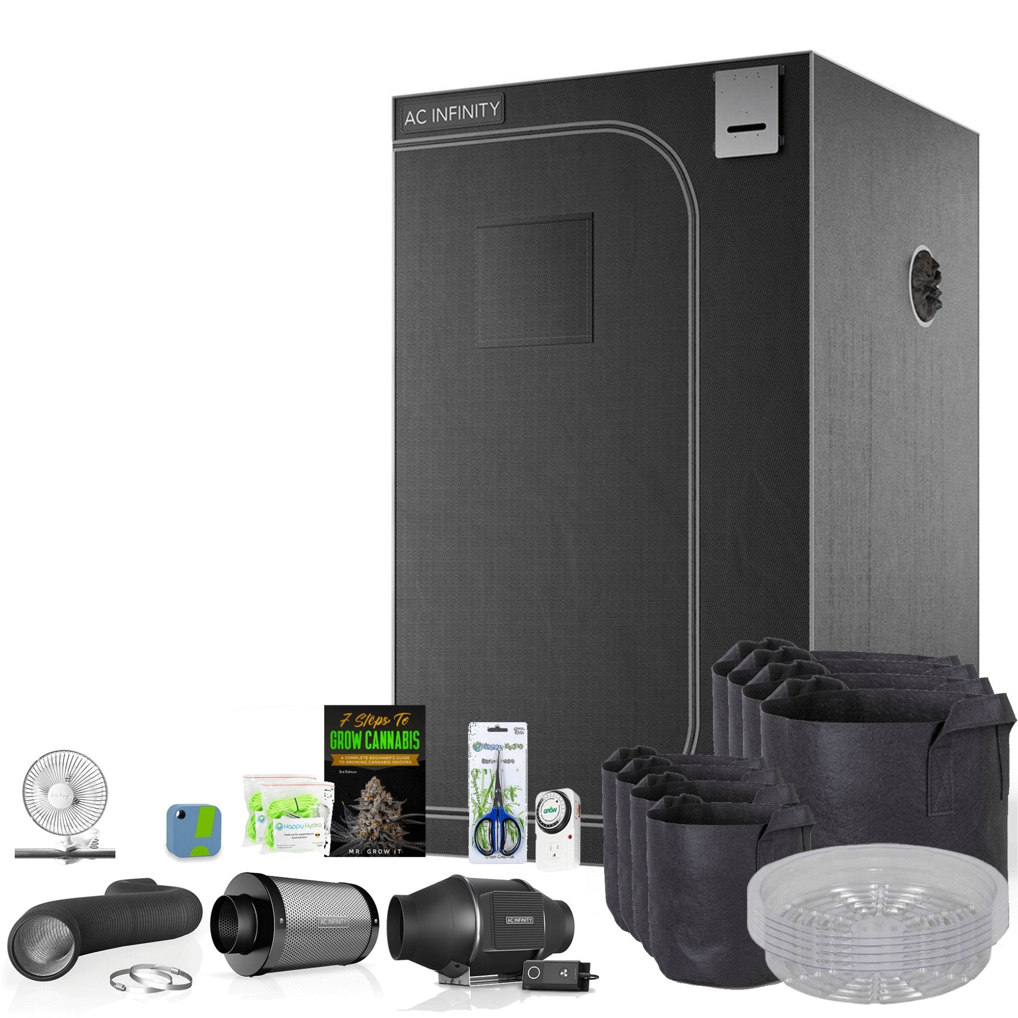 The Essentials Plus' AC Infinity Tent & Ventilation 3' x 3' - Happy Hydro - Happy Hydro