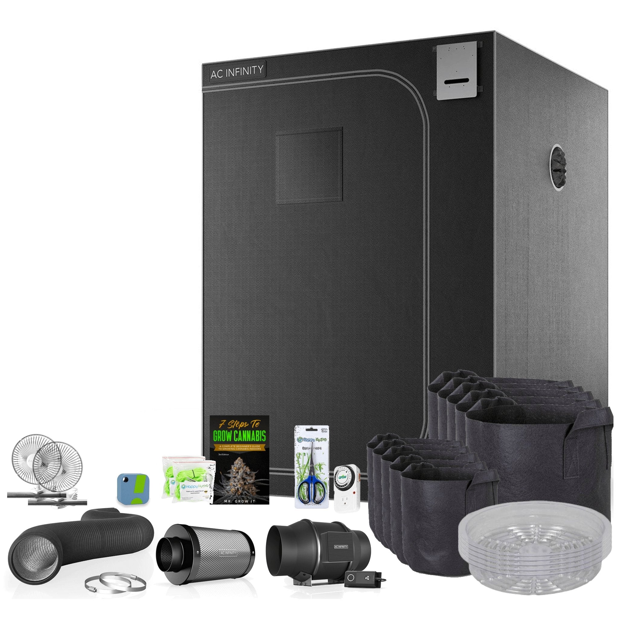 The Essentials Plus' AC Infinity Tent & Ventilation 5' x 5' - Happy Hydro - Happy Hydro